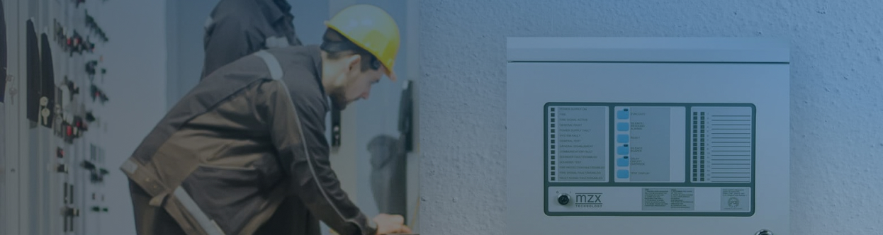 Two electrical engineers at work in a facility